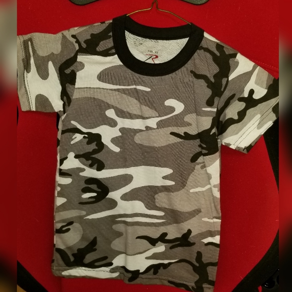 Rothco Grey Camo Kids XS Short Sleeve Shirt NEW